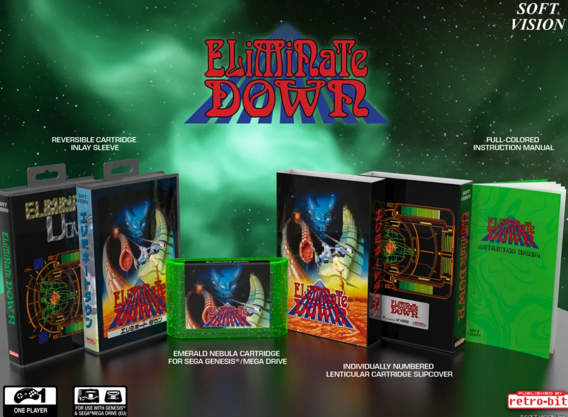 Eliminate Down: Collector's Cartridge - MEGA DRIVE / GENESIS - Publishing^retro-bit Online