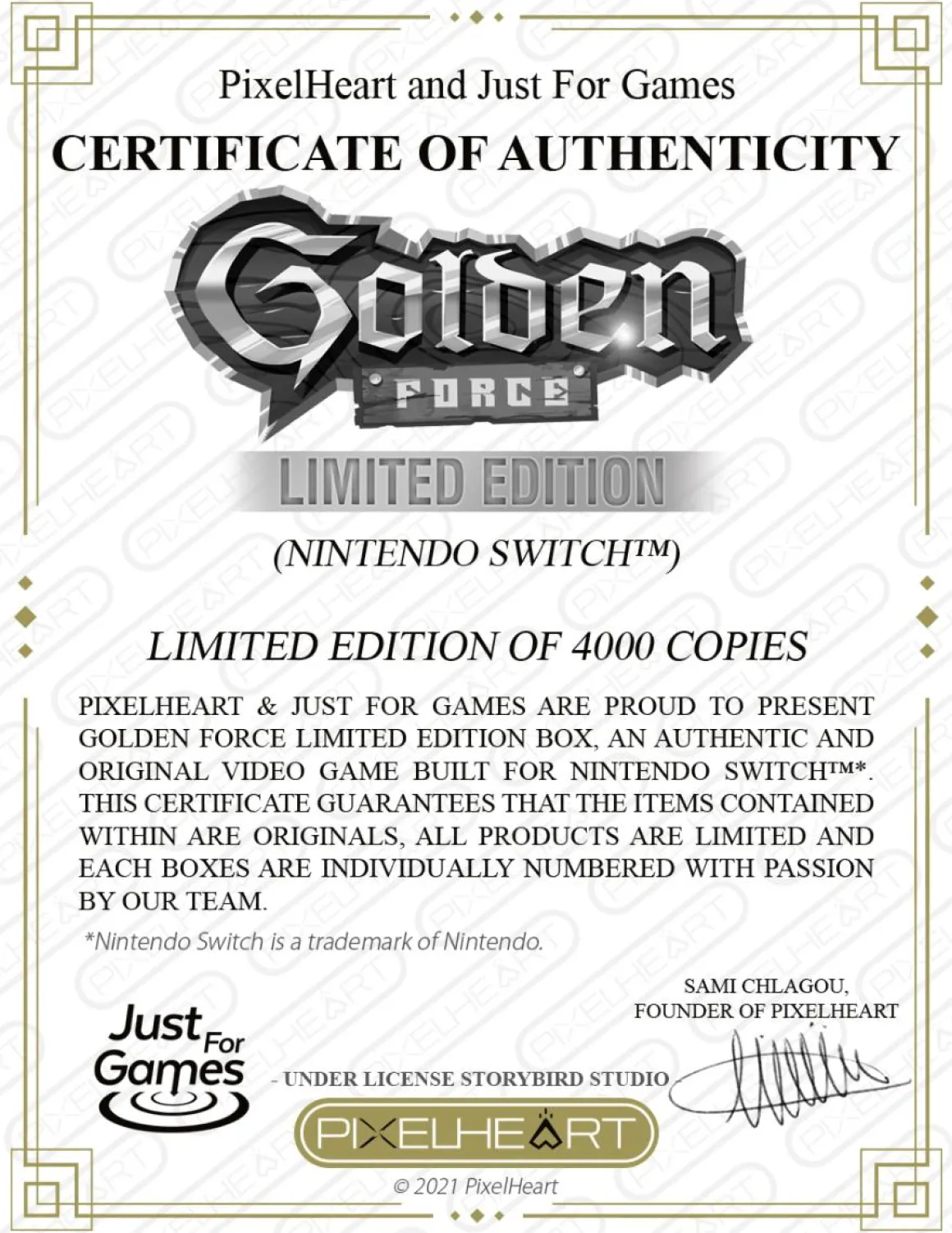 Golden Force Edition Limitée FuturePak Switch^PixelHeart Cheap