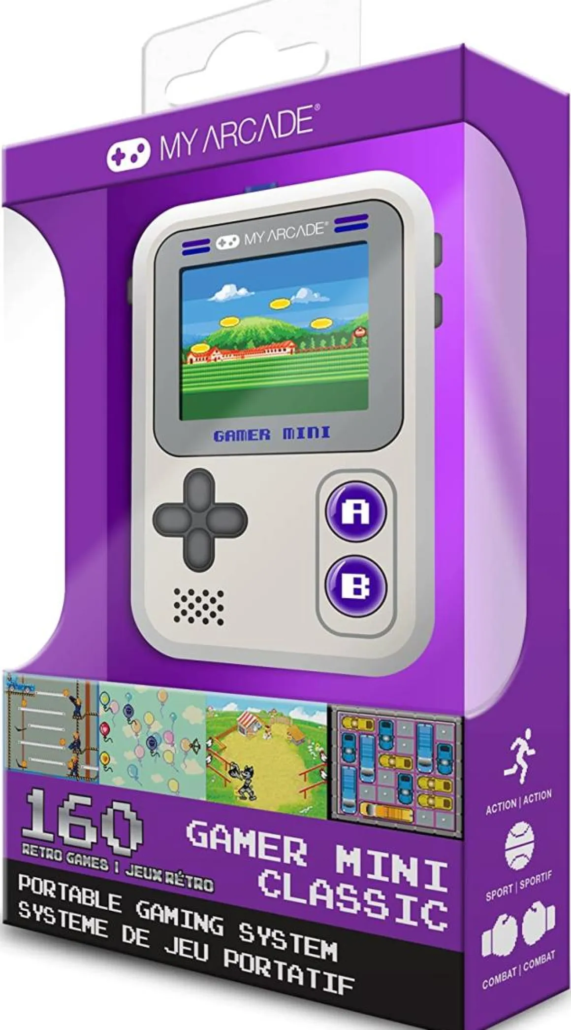 - Gamer mini classique console de poche - Gris/violet^My Arcade Online