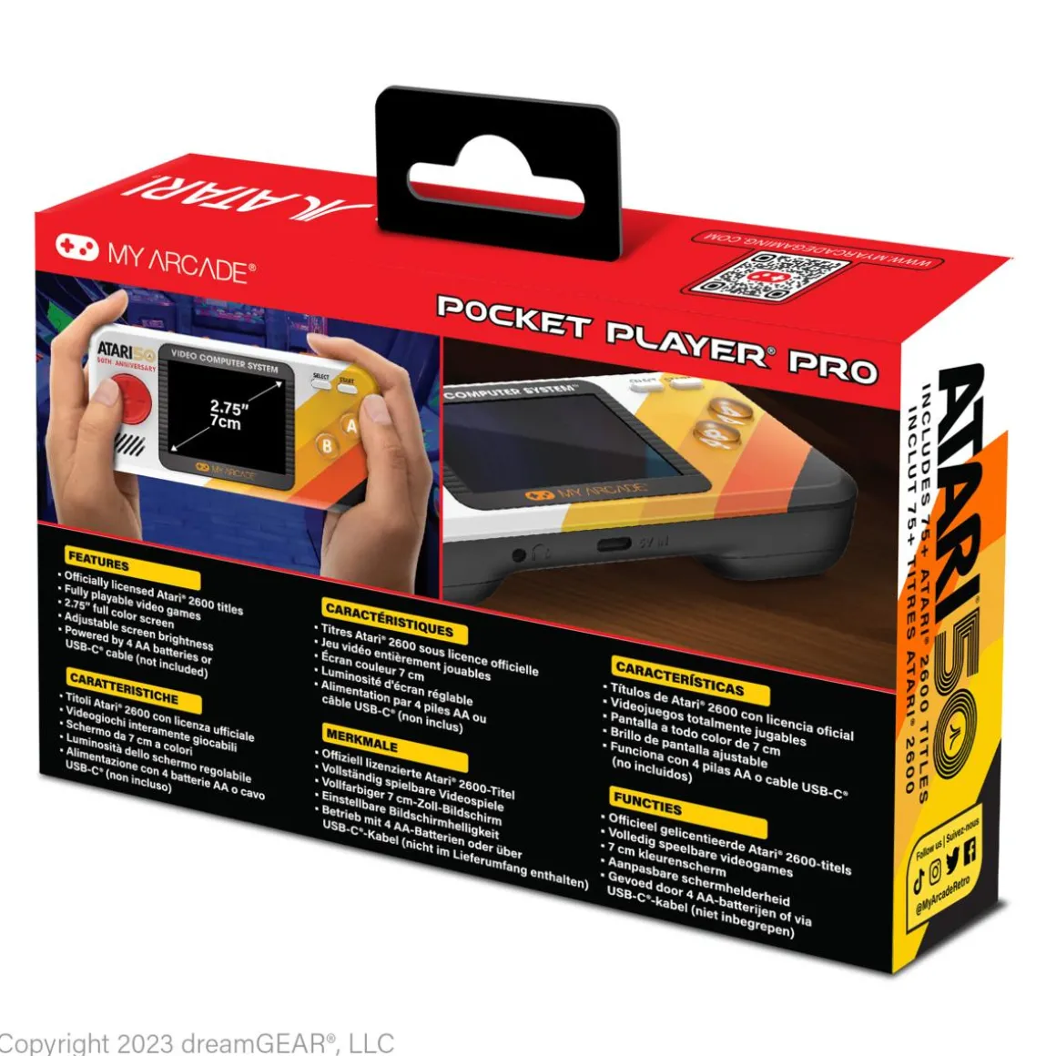 - Pocket Player PRO Atari 50th Anniversary (100 jeux intégrés) - Mini Console Portable Retro^My Arcade Store
