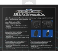 - Manette Noire BIG6 Sega Mega Drive & Genesis - Sans fil 2.4Ghz^retro-bit Sale
