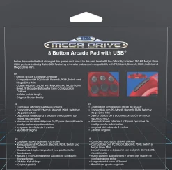 Retrobit - SEGA Mega Drive manette Crimson Red filaire 8 boutons - Connexion USB^retro-bit Fashion