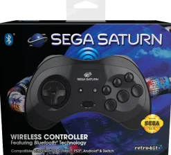 Retrobit - Sega Saturn Manette 8 boutons sans fil Bluetooth Noire^retro-bit Sale
