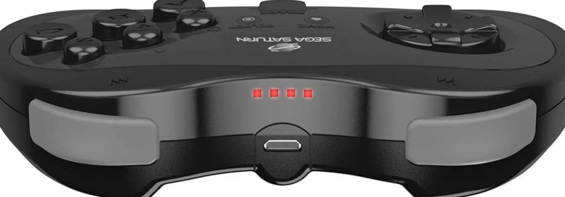 Retrobit - Sega Saturn Manette 8 boutons sans fil Bluetooth Noire^retro-bit Sale