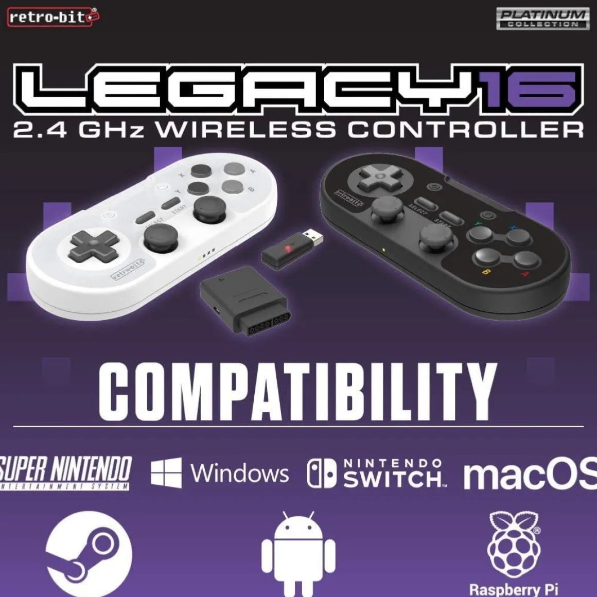 Legacy 16 sans fil & USB - Grise (Dongles USB & SNES inclus)^retro-bit Online