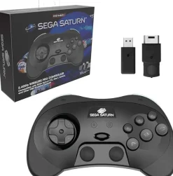 RetroBit Sega Saturn 2.4Ghz Pro Black^retro-bit New