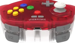 Tribute 64 2.4GHz Manette sans Fil pour Nintendo 64/Switch/PC/Mac Clear Red^retro-bit Best