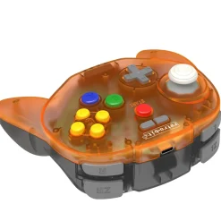 Tribute 64 2.4GHz Manette sans Fil pour Nintendo 64/Switch/PC/Mac Orange Hawk^retro-bit Fashion