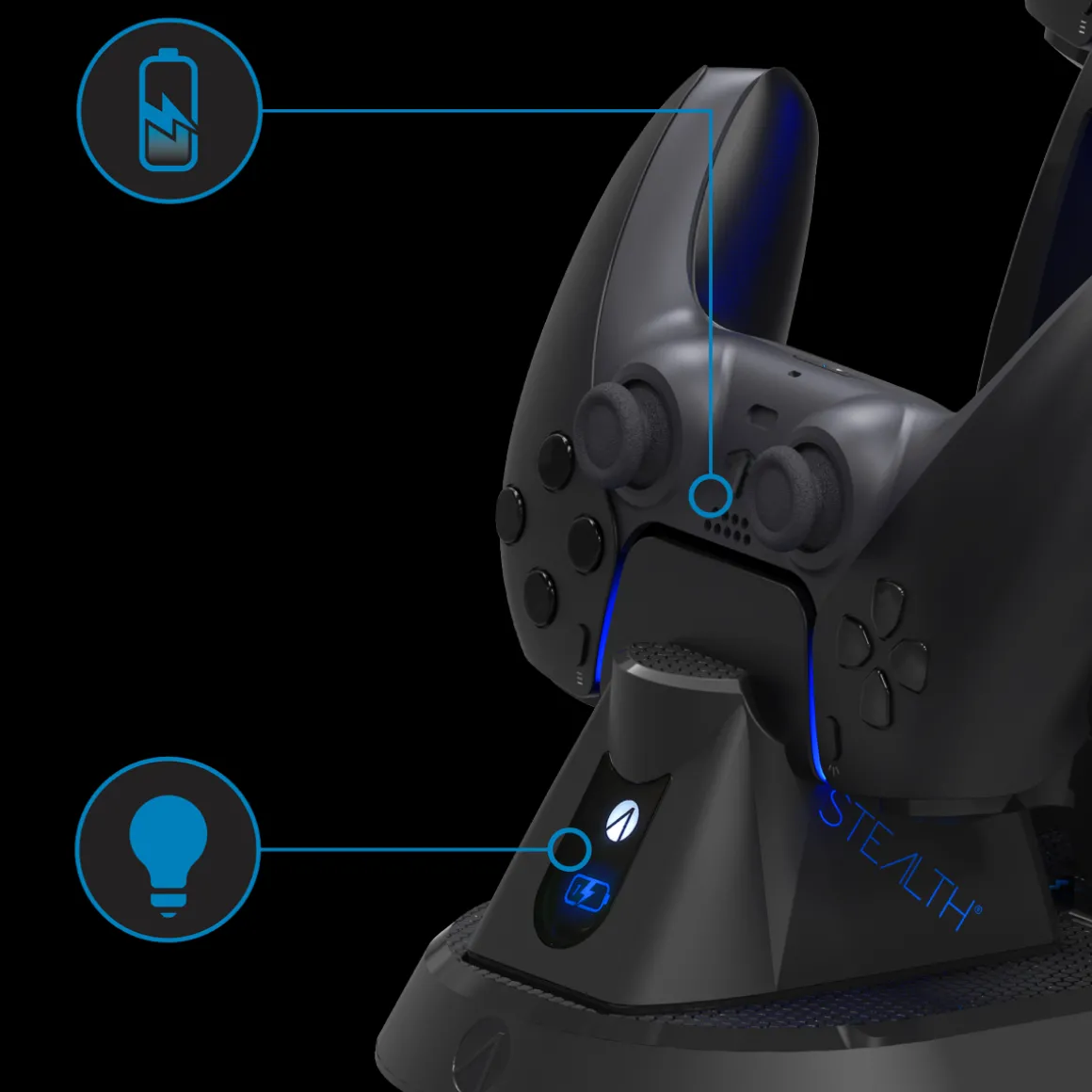 Station de charge PS5 et casque intégré -^Stealth Cheap