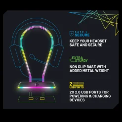 Light Up Headset & Stand Bundle (Support 2 en 1 Casque)^Stealth Best Sale