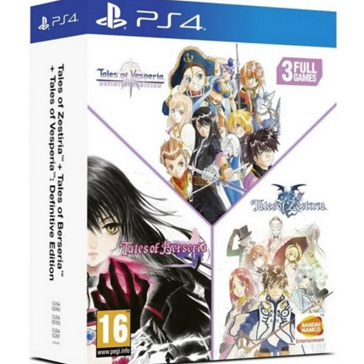 Tales Of : Vesperia & Berseria & Zestiria Trilogie Compilation PS4^Bandai Namco Outlet